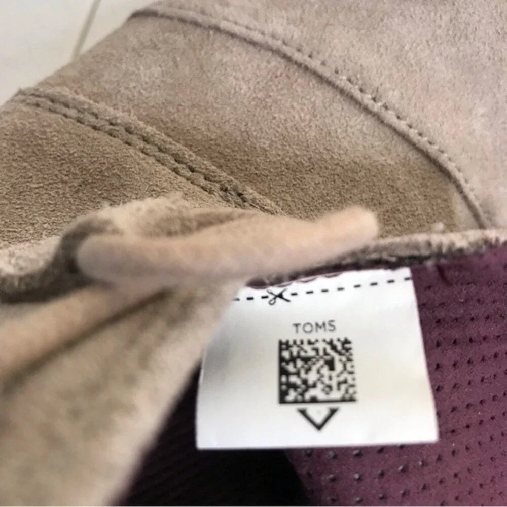 Toms Kala Faux Suede Wedge Heel Lace Up Ankle Bootie Tan Taupe Womens Size 9